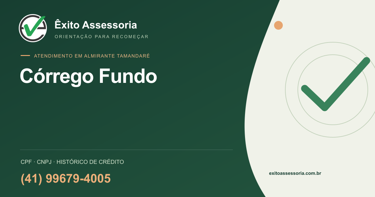 Assessoria de CPF e CNPJ em Córrego Fundo, Almirante Tamandaré · Êxito · (41) 99679-4005