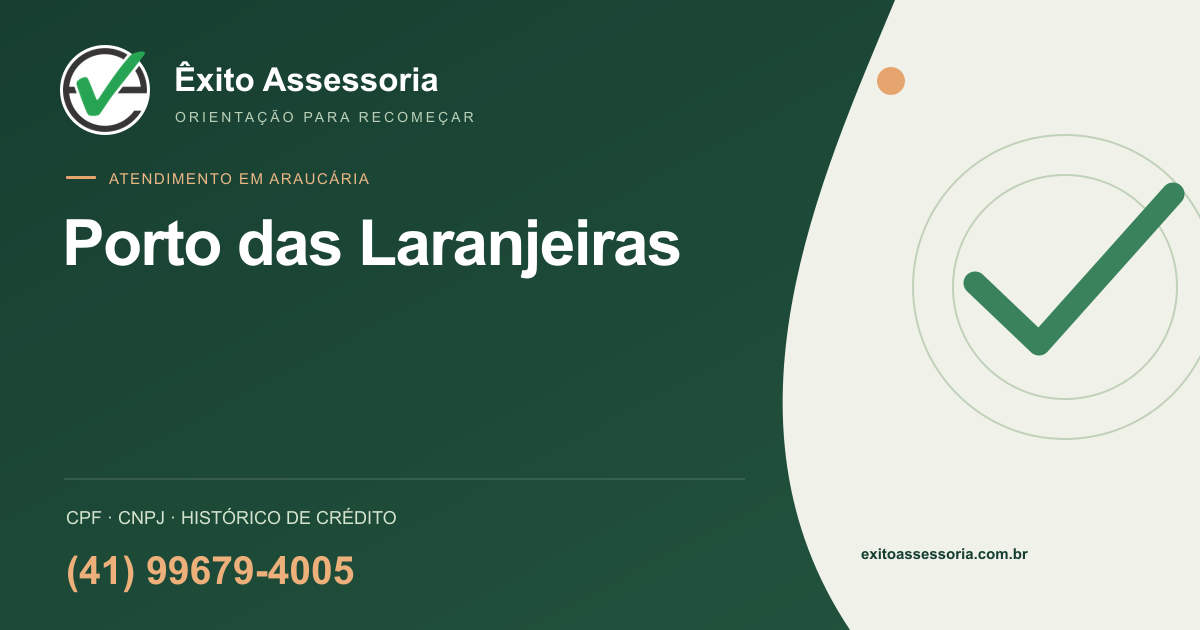 Assessoria de CPF e CNPJ em Porto das Laranjeiras, Araucária · Êxito · (41) 99679-4005