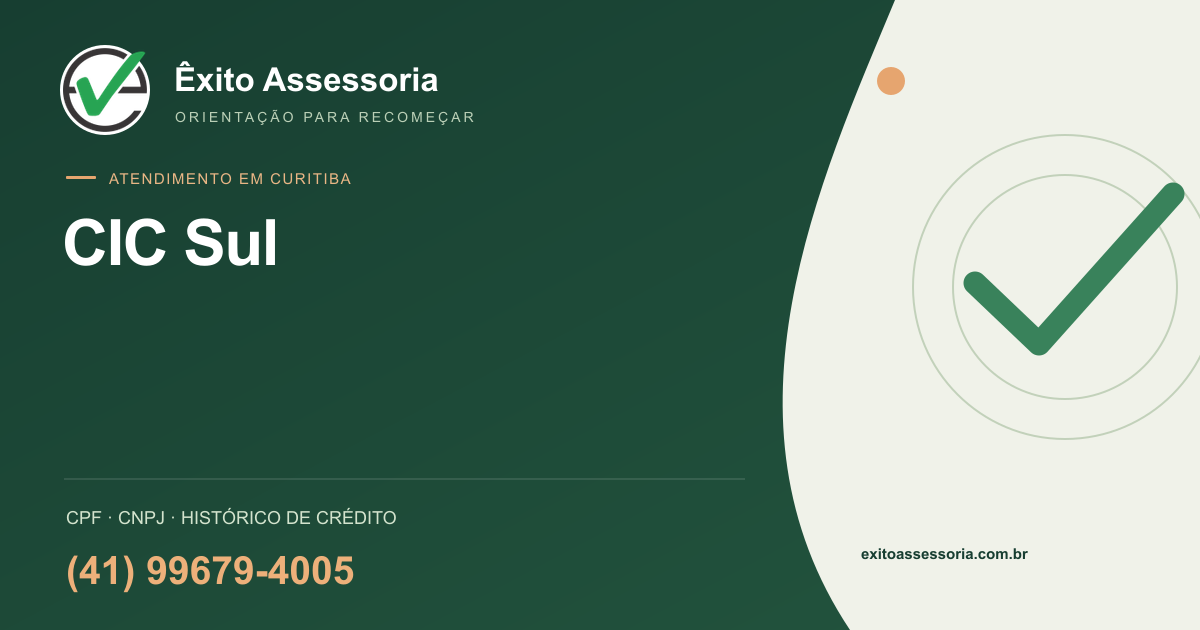 Assessoria de CPF e CNPJ em CIC Sul, Curitiba · Êxito · (41) 99679-4005