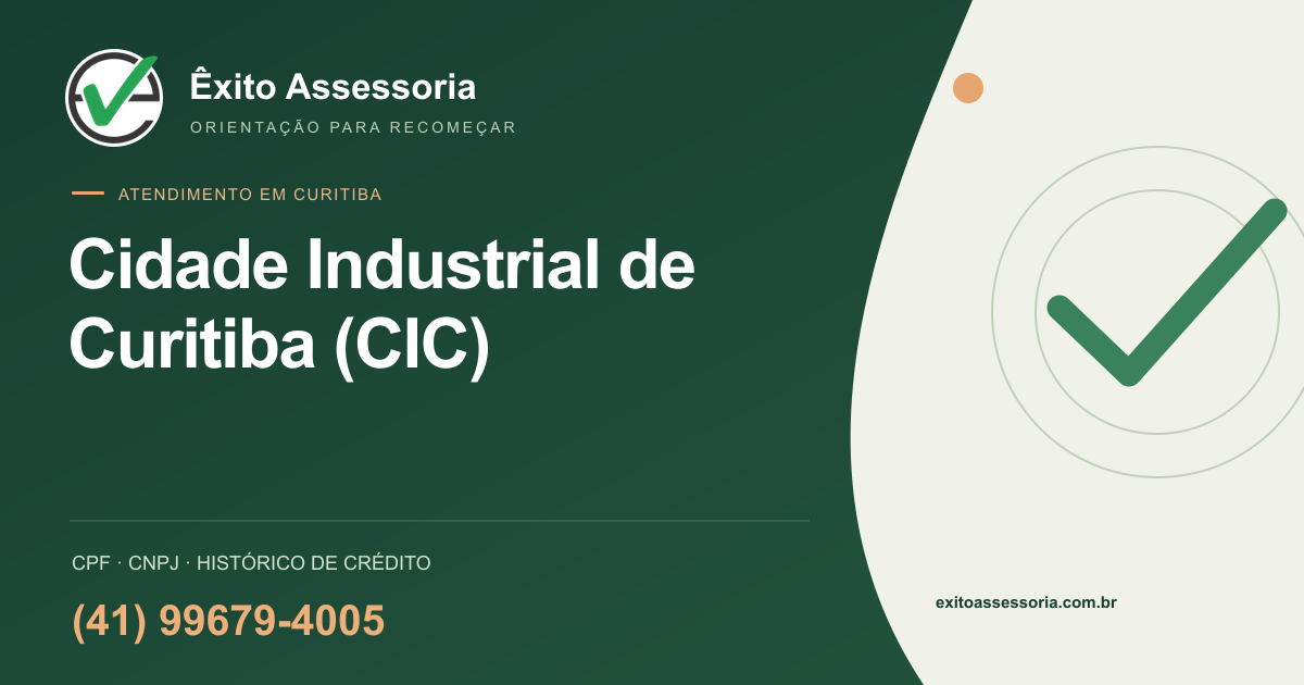 Assessoria de CPF e CNPJ em Cidade Industrial de Curitiba (CIC), Curitiba · Êxito · (41) 99679-4005
