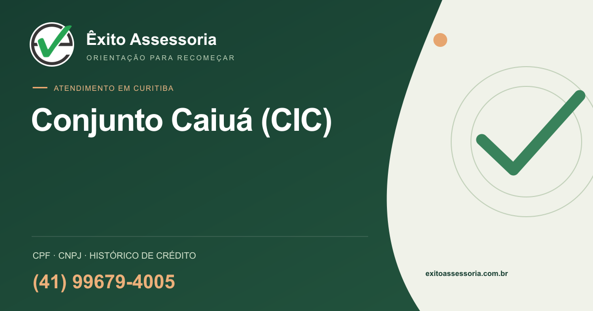 Assessoria de CPF e CNPJ em Conjunto Caiuá (CIC), Curitiba · Êxito · (41) 99679-4005
