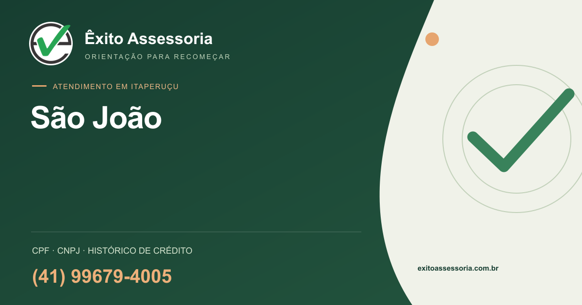 Assessoria de CPF e CNPJ em São João, Itaperuçu · Êxito · (41) 99679-4005