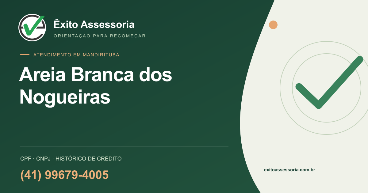 Assessoria de CPF e CNPJ em Areia Branca dos Nogueiras, Mandirituba · Êxito · (41) 99679-4005