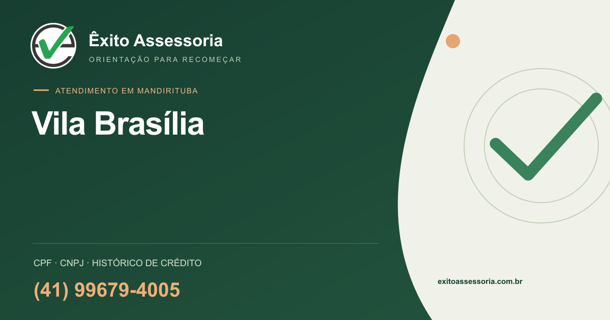 Assessoria de CPF e CNPJ em Vila Brasília, Mandirituba · Êxito · (41) 99679-4005