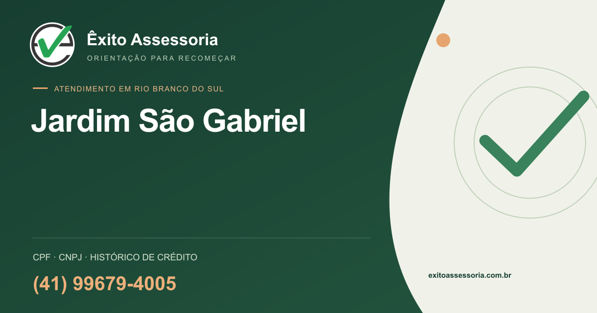 Assessoria de CPF e CNPJ em Jardim São Gabriel, Rio Branco do Sul · Êxito · (41) 99679-4005
