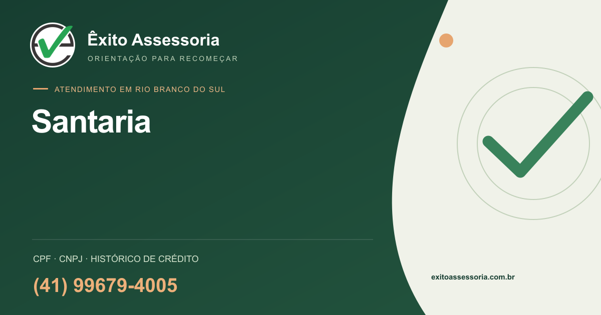 Assessoria de CPF e CNPJ em Santaria, Rio Branco do Sul · Êxito · (41) 99679-4005