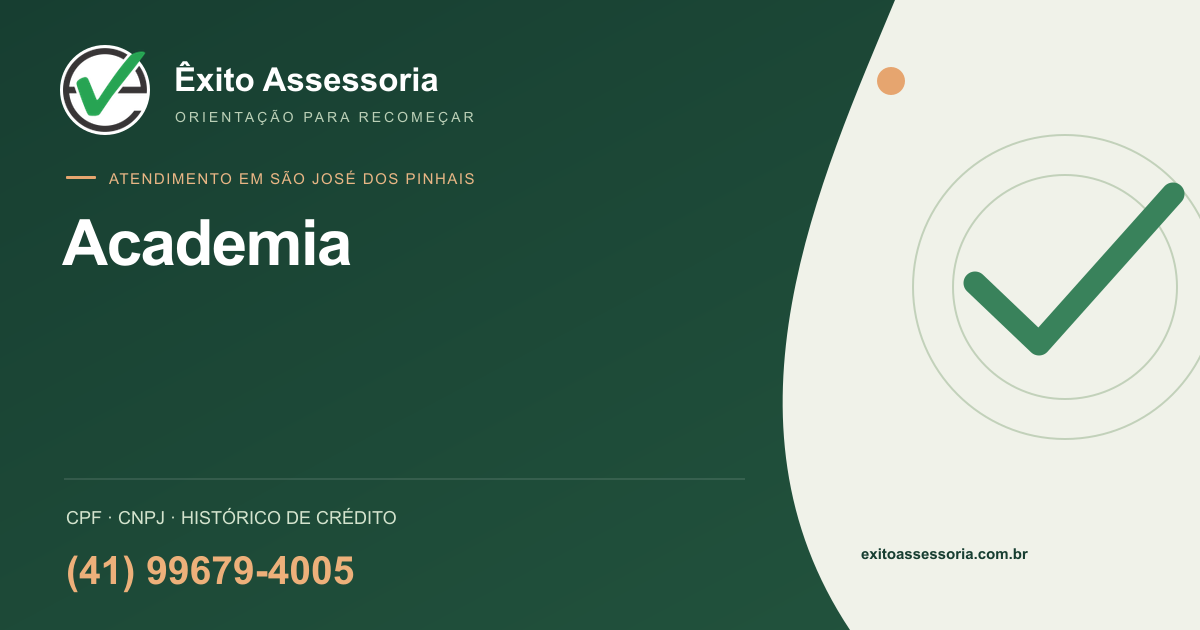 Assessoria de CPF e CNPJ em Academia, São José dos Pinhais · Êxito · (41) 99679-4005
