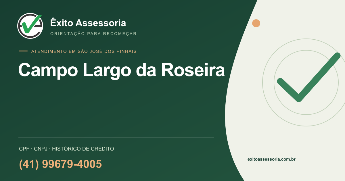 Assessoria de CPF e CNPJ em Campo Largo da Roseira, São José dos Pinhais · Êxito · (41) 99679-4005