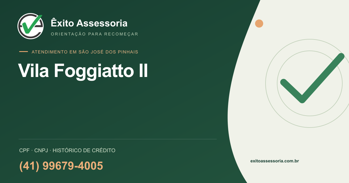 Assessoria de CPF e CNPJ em Vila Foggiatto II, São José dos Pinhais · Êxito · (41) 99679-4005