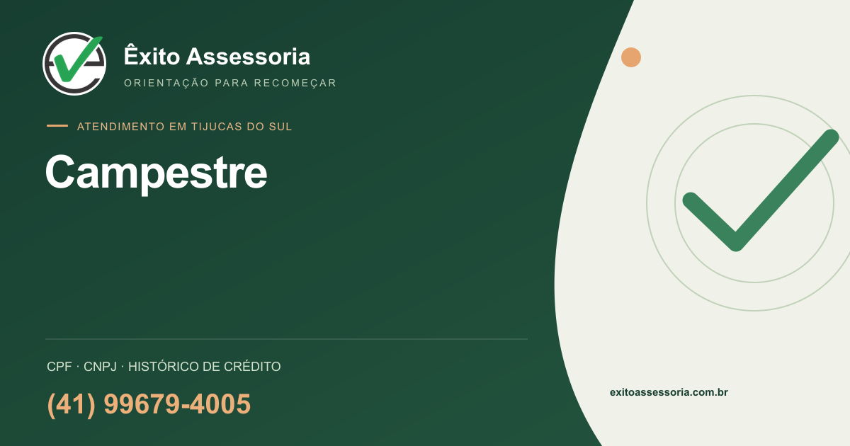 Assessoria de CPF e CNPJ em Campestre, Tijucas do Sul · Êxito · (41) 99679-4005