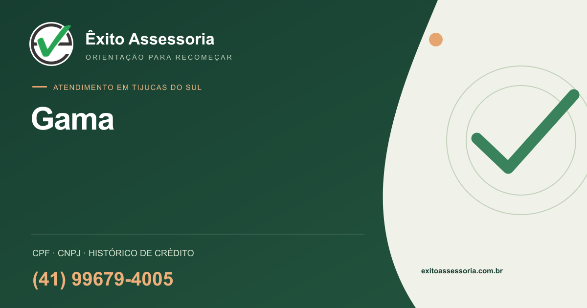 Assessoria de CPF e CNPJ em Gama, Tijucas do Sul · Êxito · (41) 99679-4005