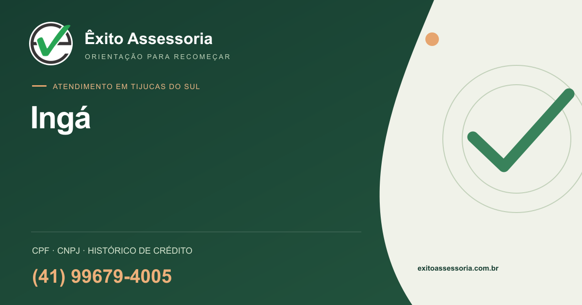 Assessoria de CPF e CNPJ em Ingá, Tijucas do Sul · Êxito · (41) 99679-4005