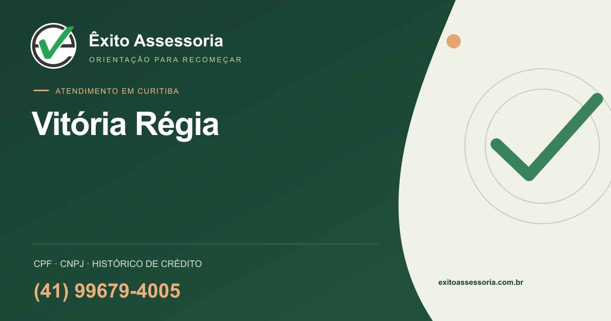 Assessoria de CPF e CNPJ em Vitória Régia, Curitiba · Êxito · (41) 99679-4005